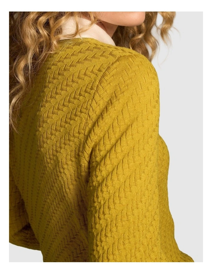 Merino Textured Long Sleeve Knit - Mustard image 5