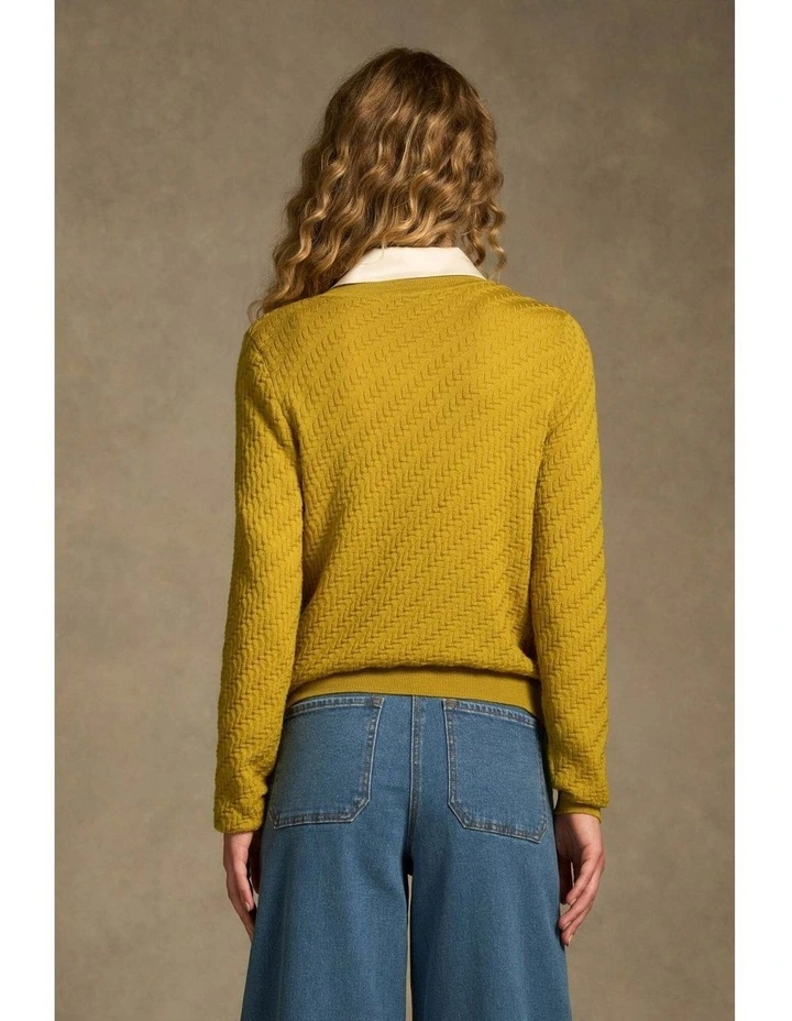 Merino Textured Long Sleeve Knit - Mustard image 6