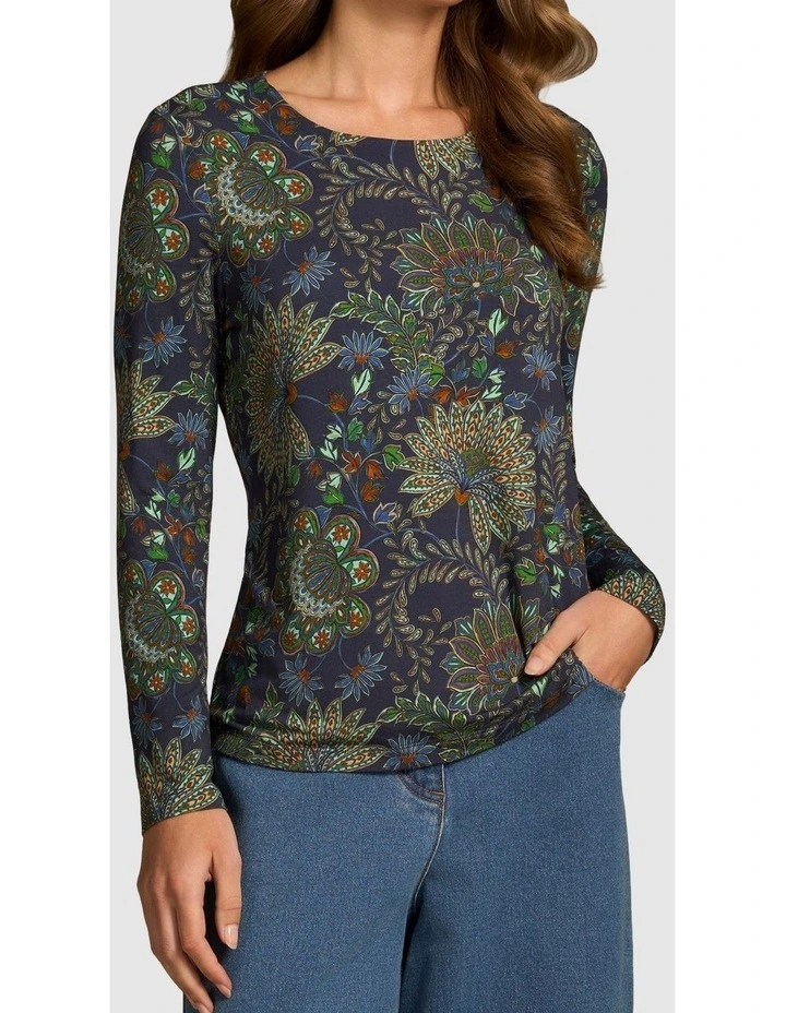 Double Layer Long Sleeve T-Shirt - Winter Chintz Print image 1