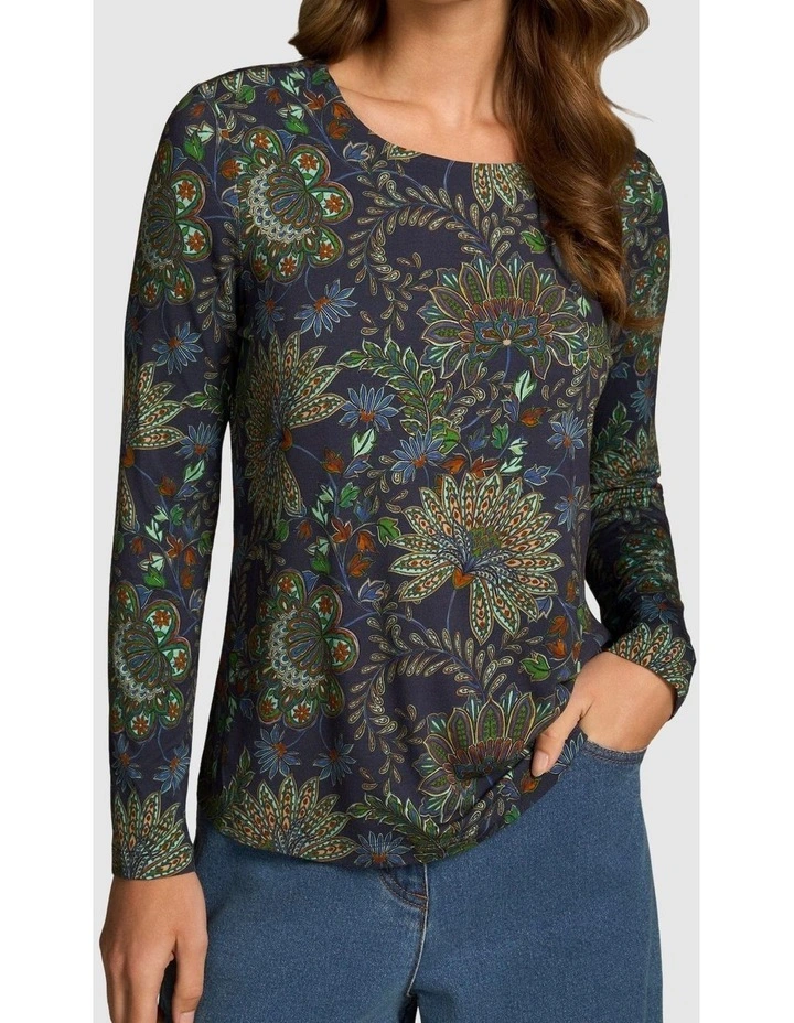 Double Layer Long Sleeve T-Shirt - Winter Chintz Print image 4