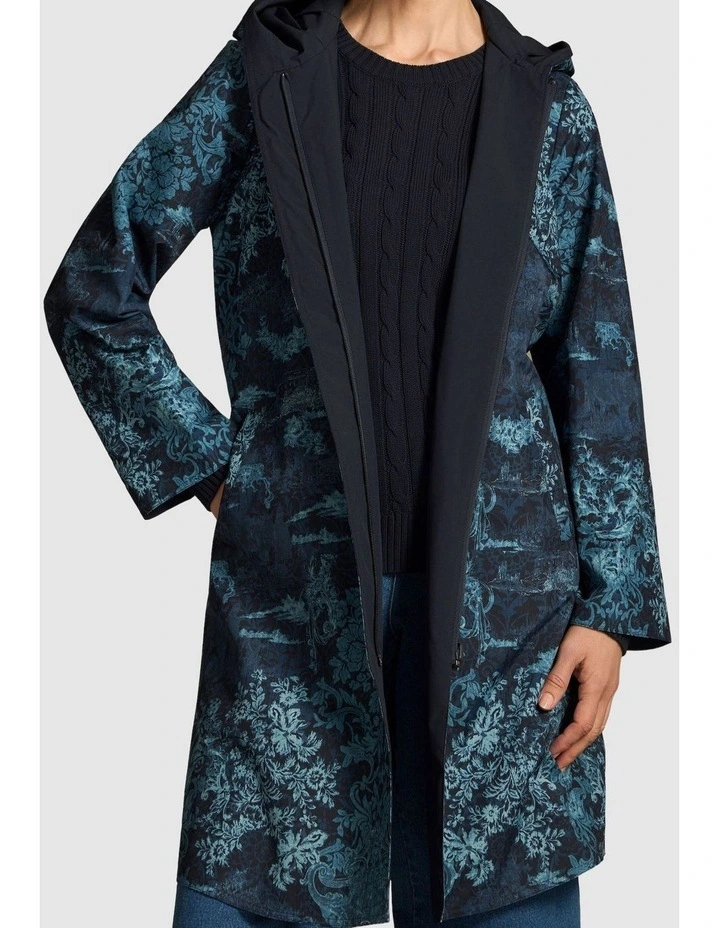 Printed Reversible Raincoat - Ink Baroque Print image 1