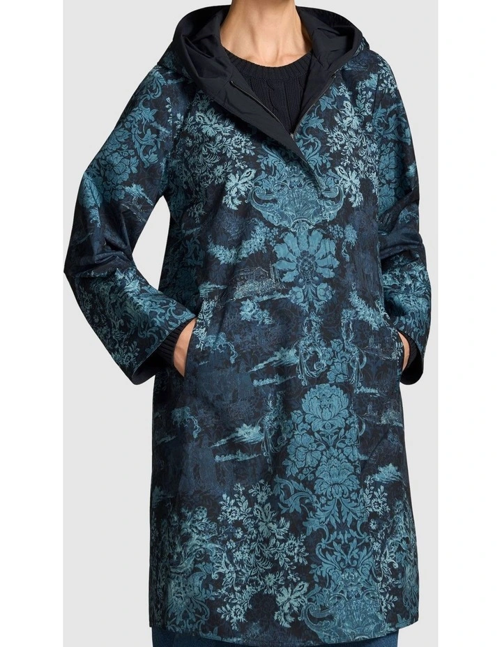 Printed Reversible Raincoat - Ink Baroque Print image 3