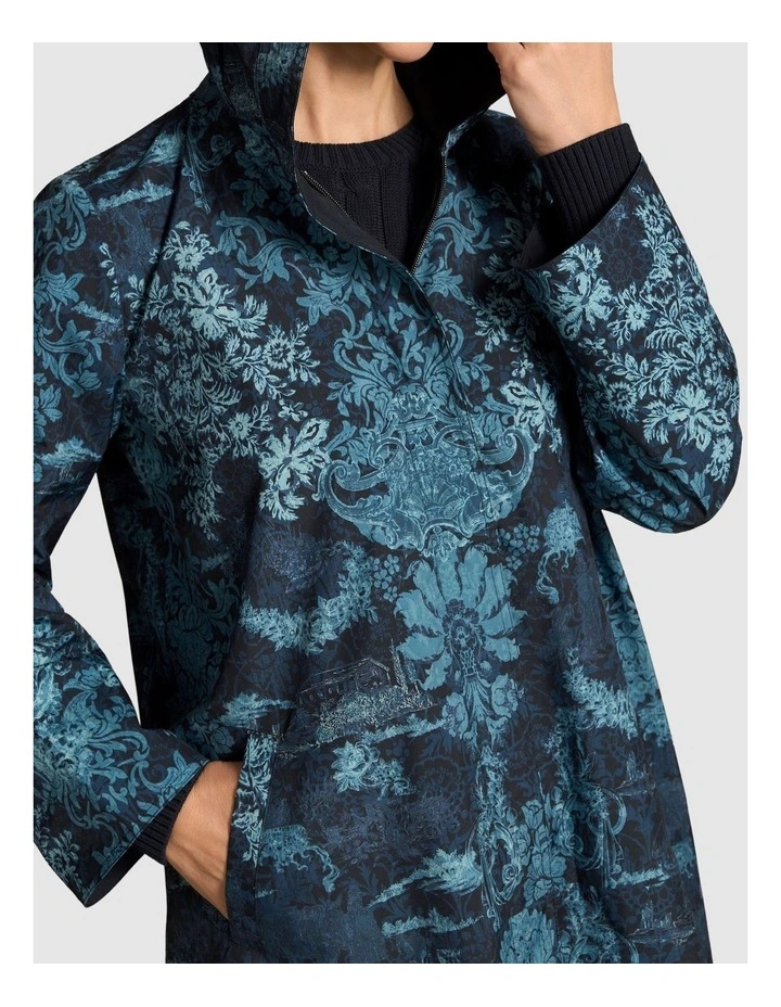 Printed Reversible Raincoat - Ink Baroque Print image 4