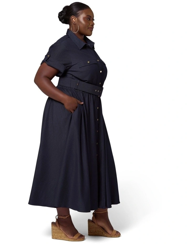 Eden Luxe Chambray Midi Dress image 3