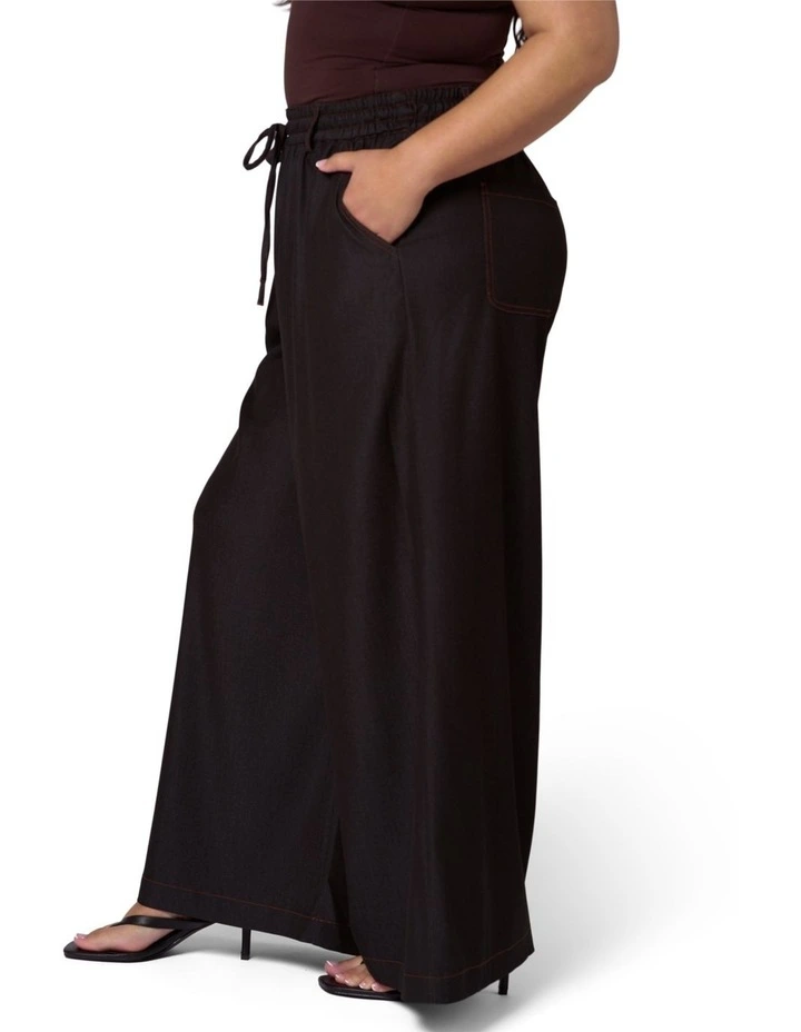 Ava Luxe Chambray Wide Leg Pant image 3