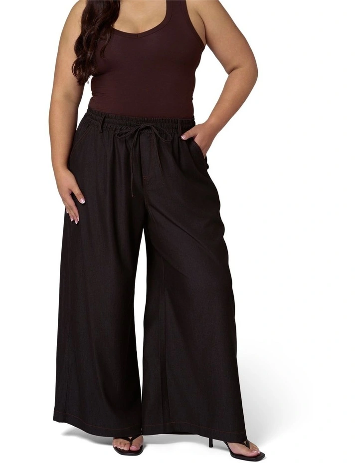 Ava Luxe Chambray Wide Leg Pant image 4