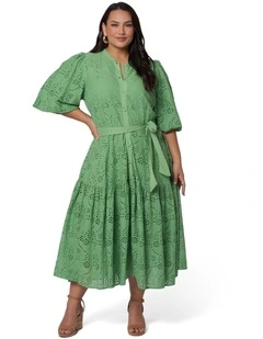 Juno Broderie Midi Dress