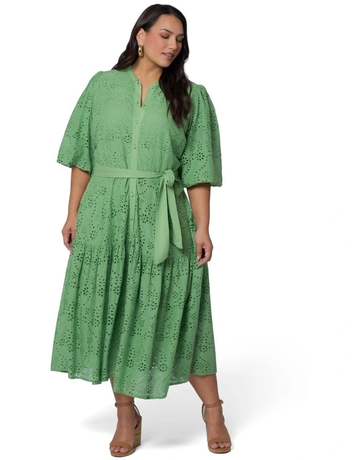 Juno Broderie Midi Dress image 4