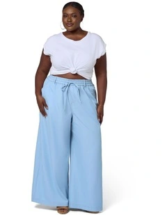 Ava Luxe Chambray Wide Leg Pant