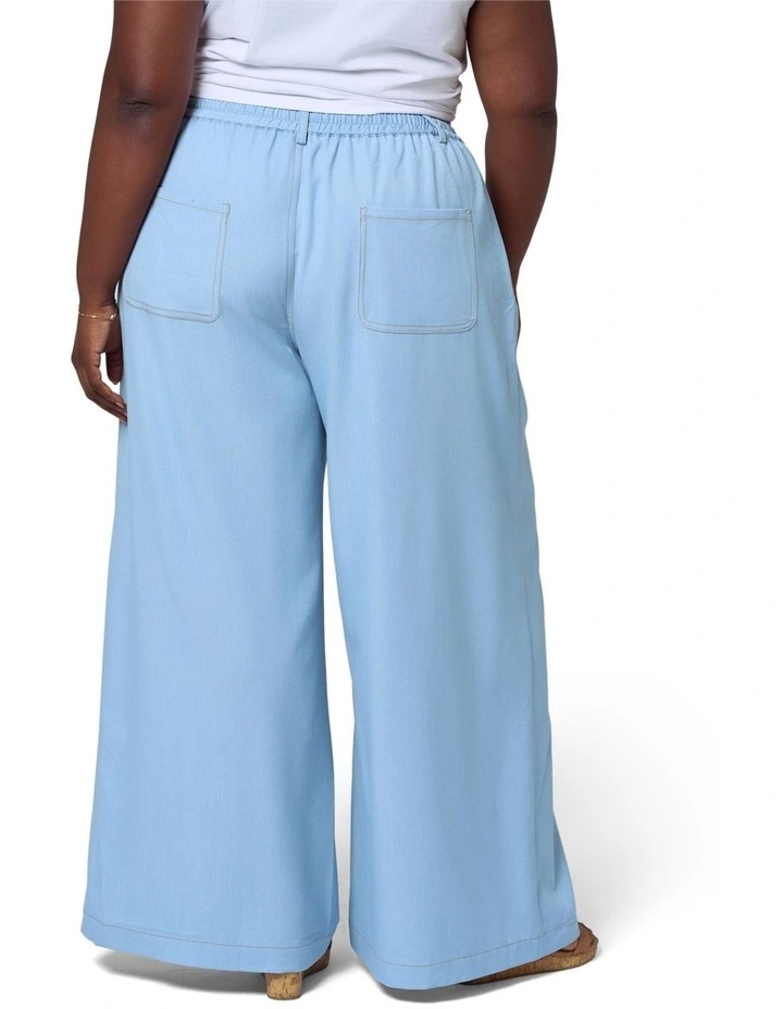 Ava Luxe Chambray Wide Leg Pant image 2