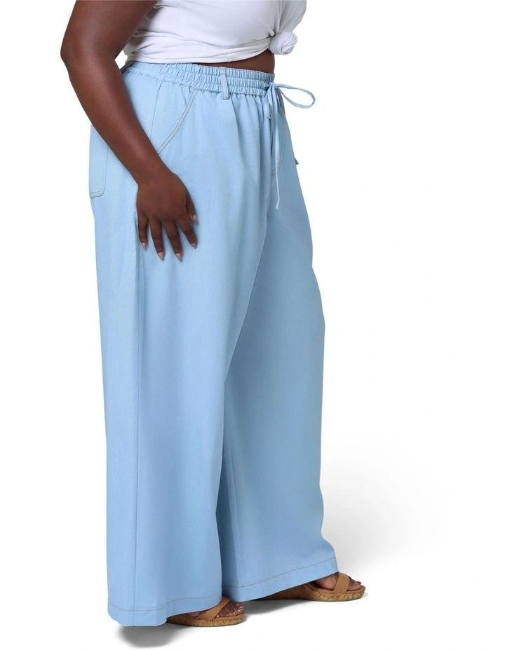 Ava Luxe Chambray Wide Leg Pant image 3