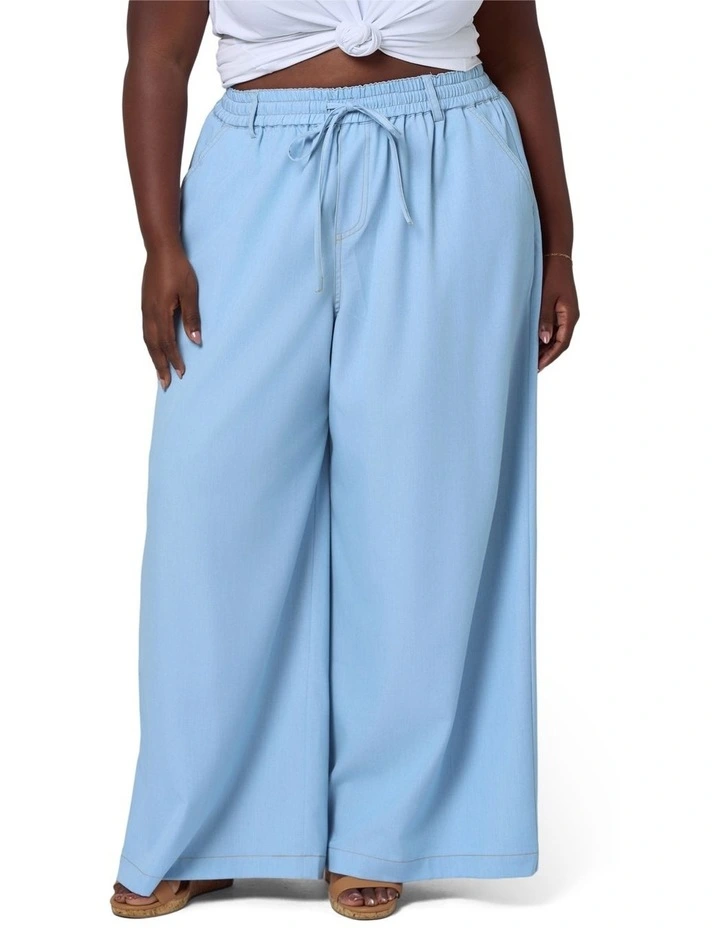 Ava Luxe Chambray Wide Leg Pant image 4
