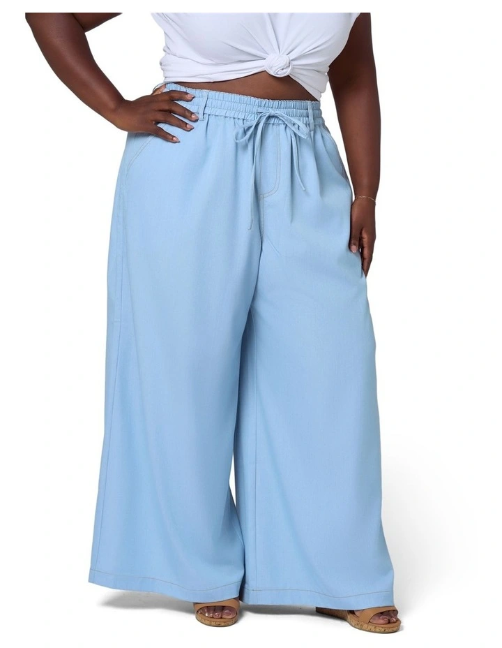 Ava Luxe Chambray Wide Leg Pant image 5