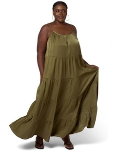 Rough Edit Satin Maxi Dress