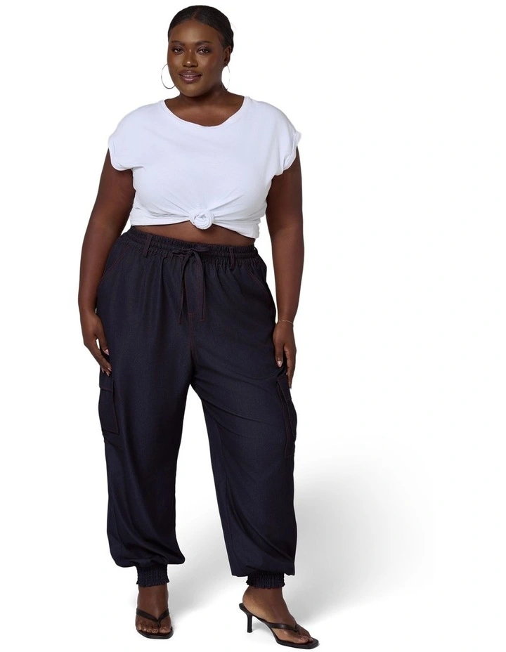 Kaia Luxe Chambray Cargo Pant image 1