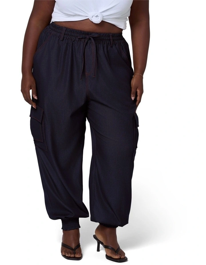 Kaia Luxe Chambray Cargo Pant image 4