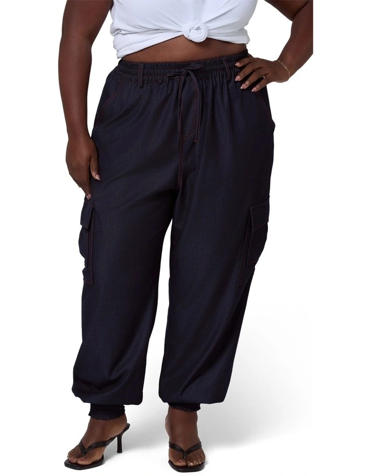 Kaia Luxe Chambray Cargo Pant image 5