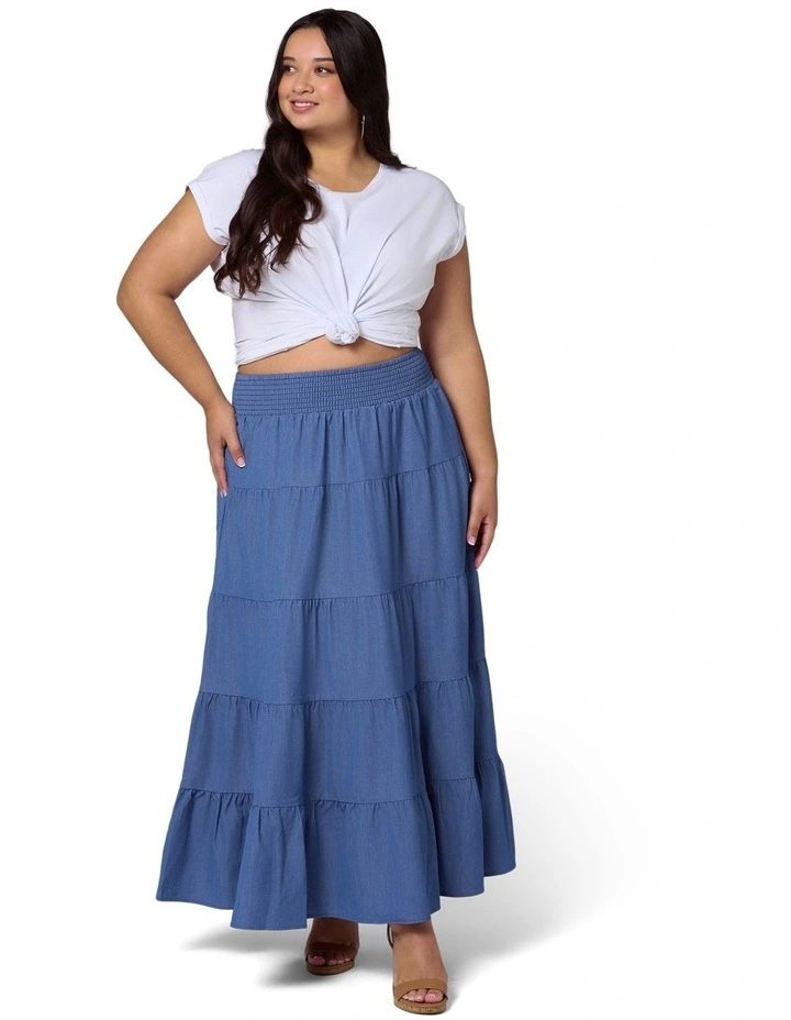 Alice Luxe Chambray Maxi Skirt image 1