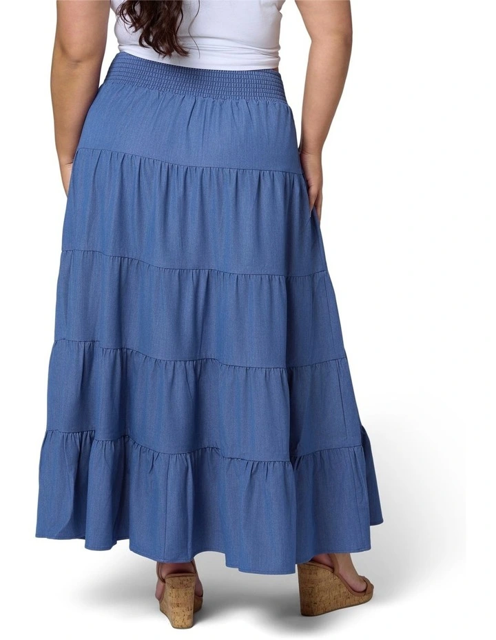 Alice Luxe Chambray Maxi Skirt image 2
