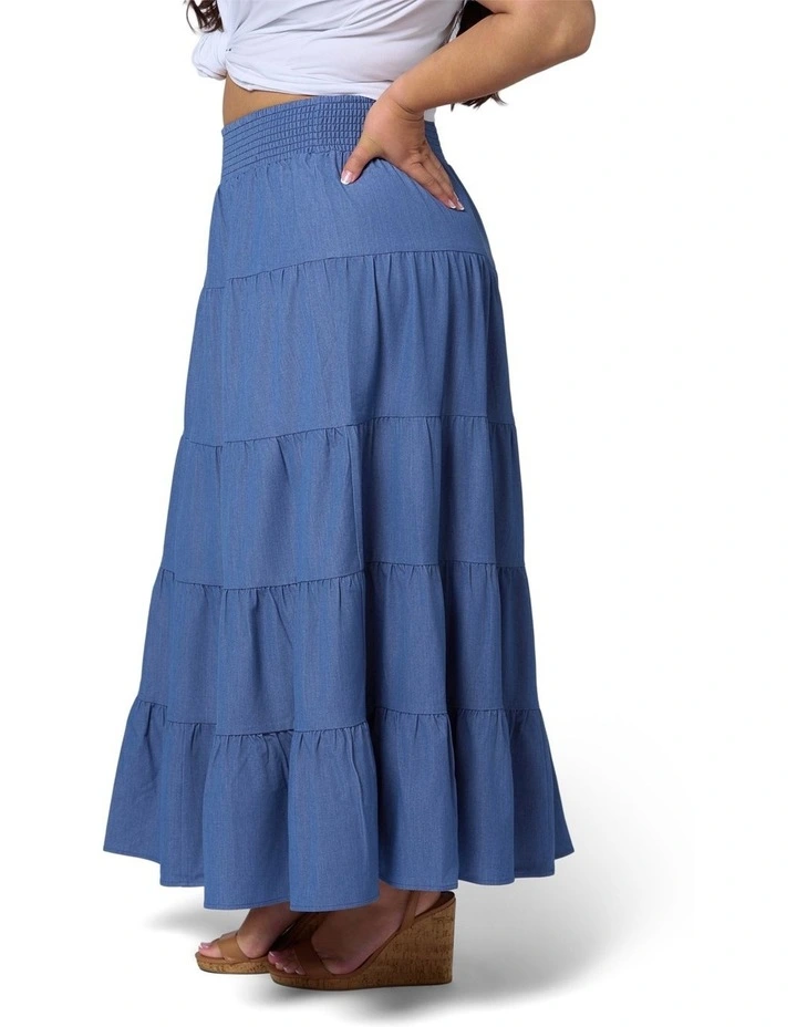 Alice Luxe Chambray Maxi Skirt image 3