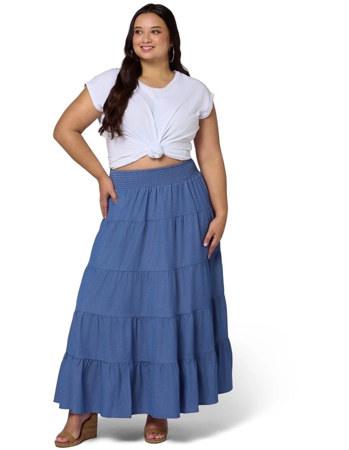 Alice Luxe Chambray Maxi Skirt image 4