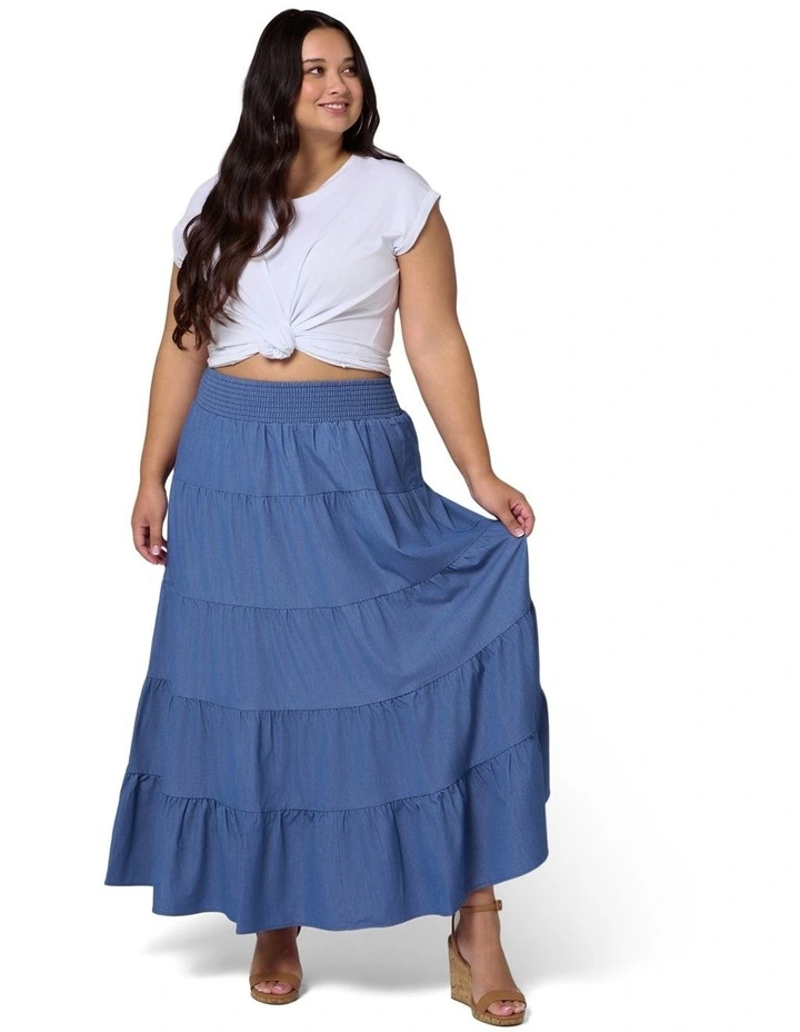 Alice Luxe Chambray Maxi Skirt image 5