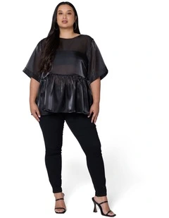Empire Organza Peplum Top