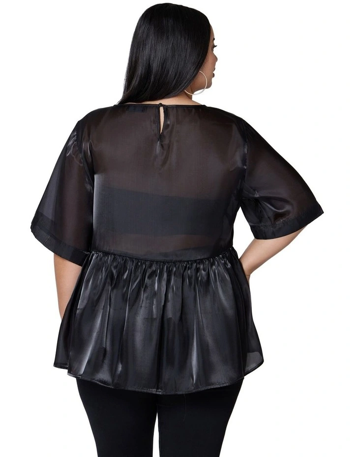 Empire Organza Peplum Top image 2