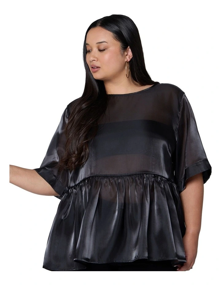 Empire Organza Peplum Top image 4