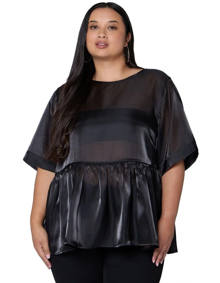 Empire Organza Peplum Top image 5
