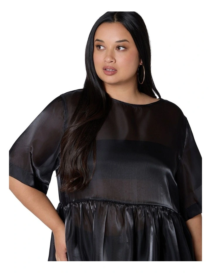 Empire Organza Peplum Top image 6