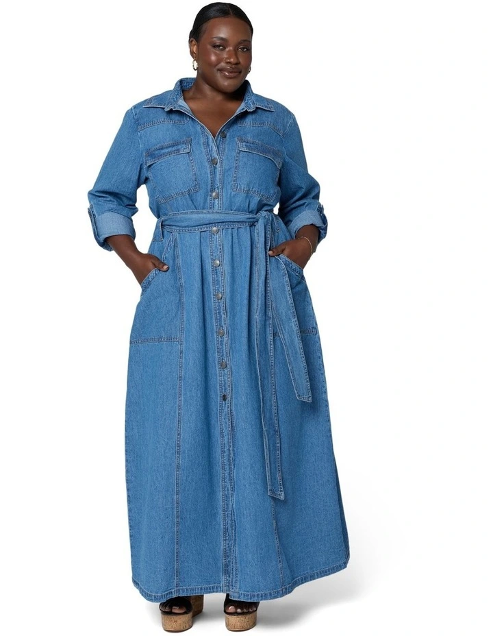 Zara Chambray Maxi Dress image 1