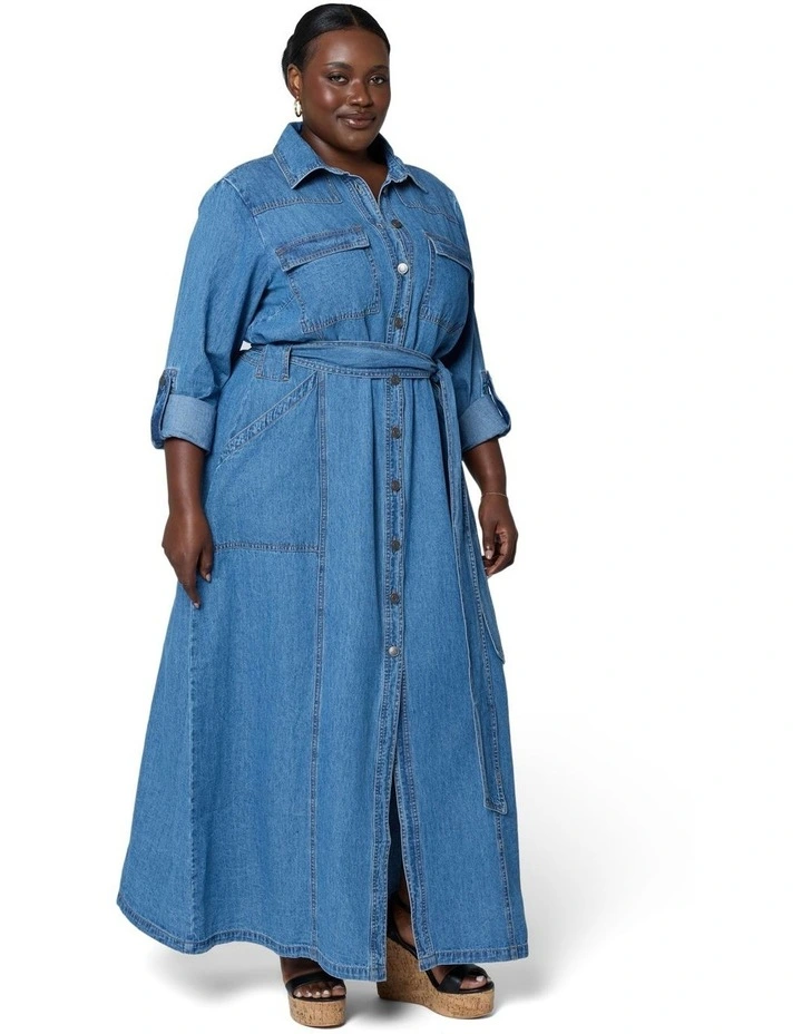 Zara Chambray Maxi Dress image 4