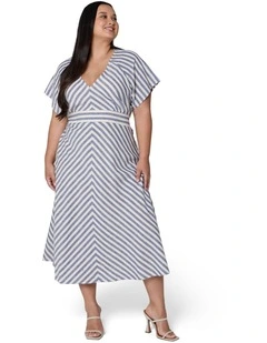Allegra Linen Stripe Midi Dress
