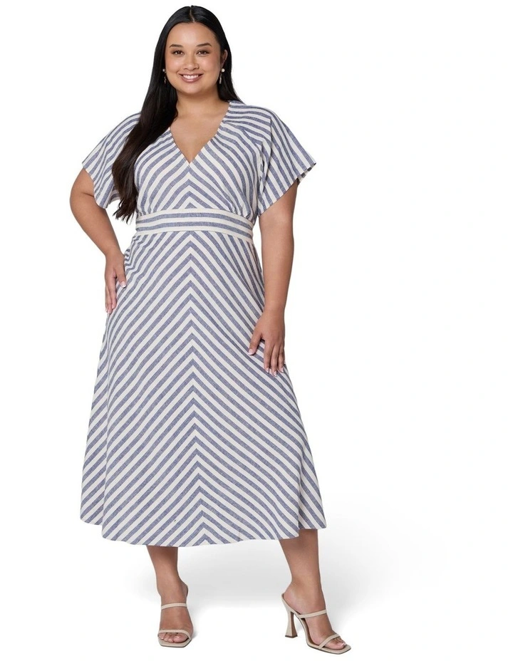 Allegra Linen Stripe Midi Dress image 5