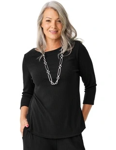 Tempest Boat Neck 3/4 Sleeve Top