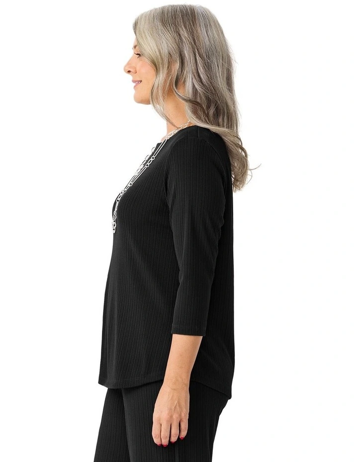 Tempest Boat Neck 3/4 Sleeve Top image 3