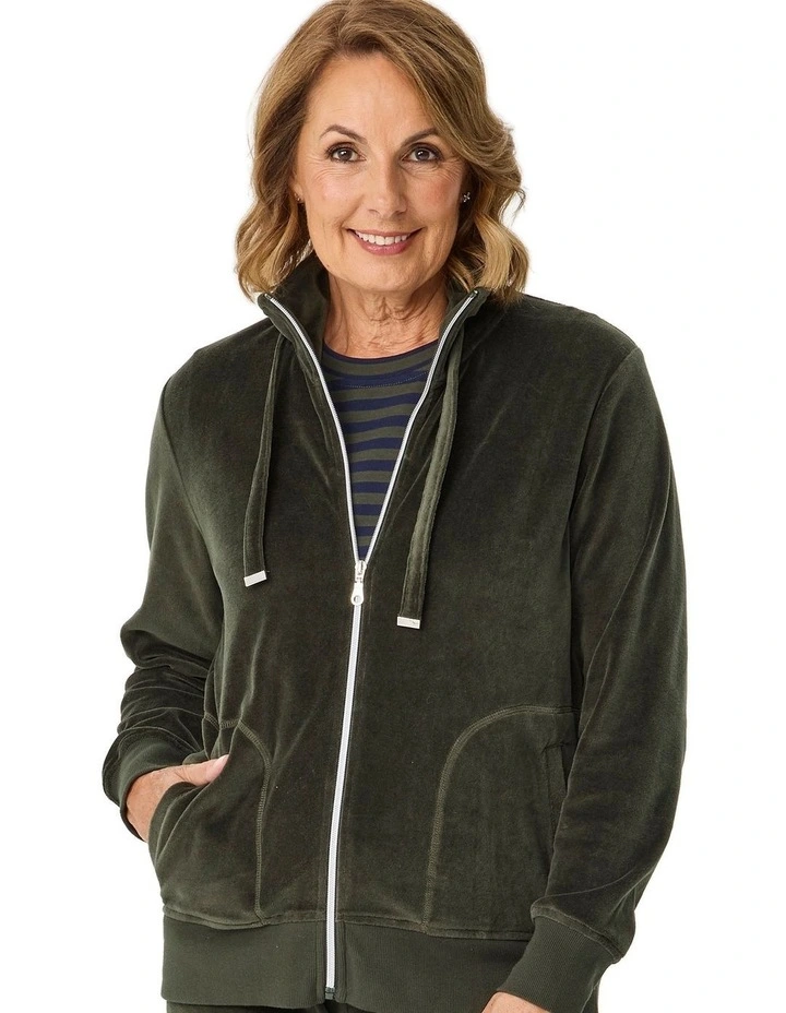 Valley Zip Up Velour Jacket image 7