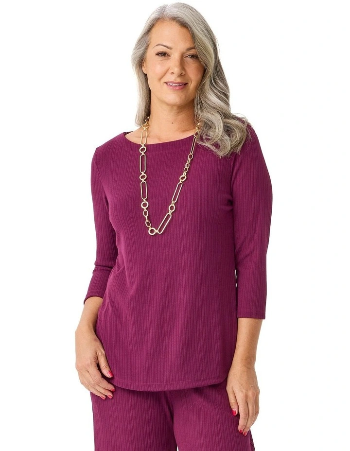 Tempest Boat Neck 3/4 Sleeve Top image 1
