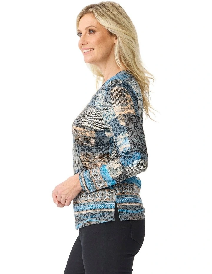 Raquel Long Sleeve Burnout Top image 3