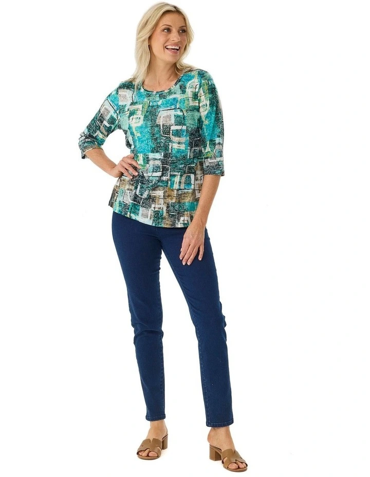 Ruby 3/4 Sleeve Burn Out Top image 4