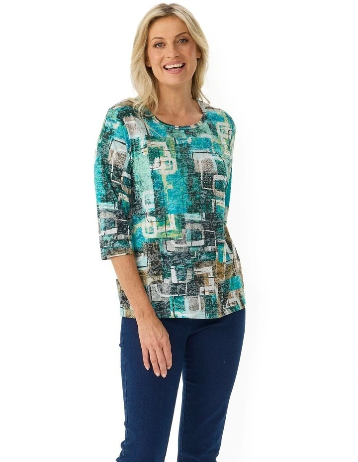 Ruby 3/4 Sleeve Burn Out Top image 7