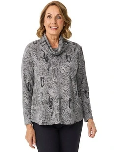Belmont Cowl Neck Long Sleeve Top