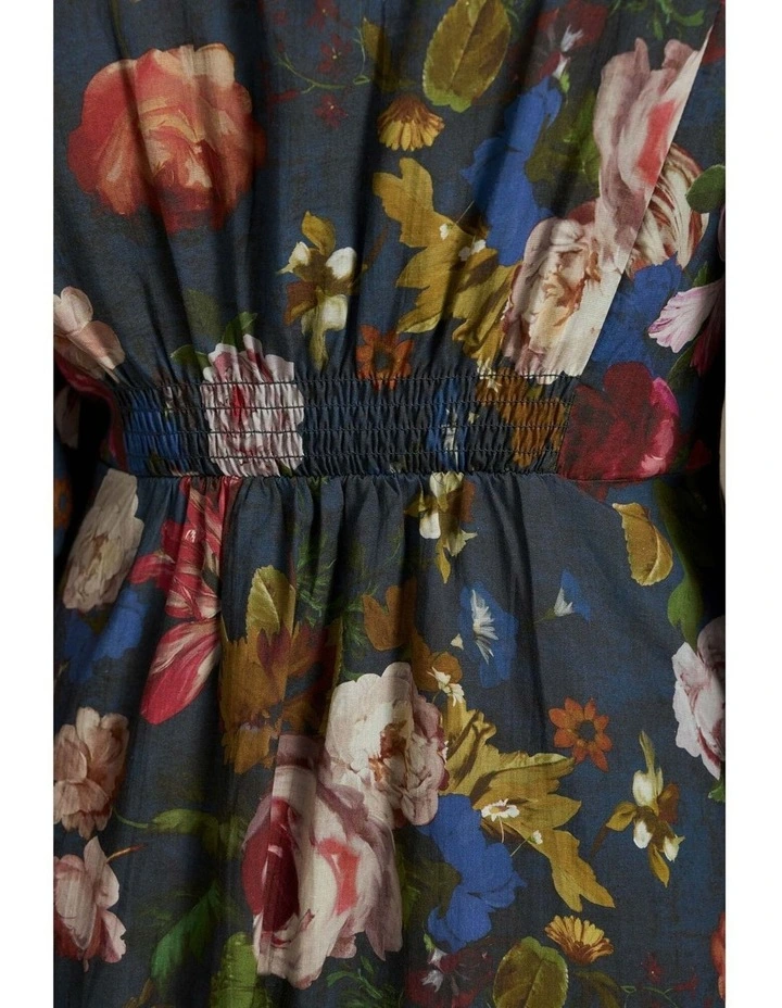 Floral Midi Dress in Ink Botanic Print image 7