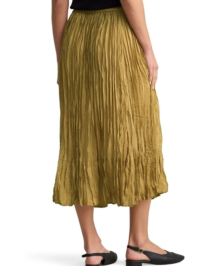 Crushed Midi Skirt - Bronze image 2