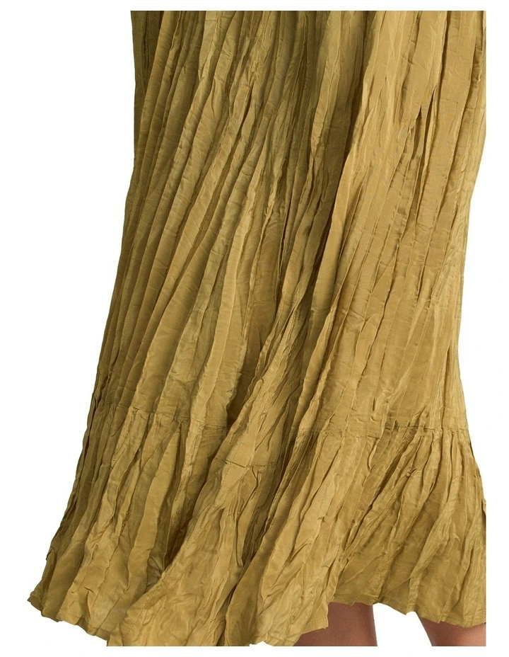 Crushed Midi Skirt - Bronze image 4