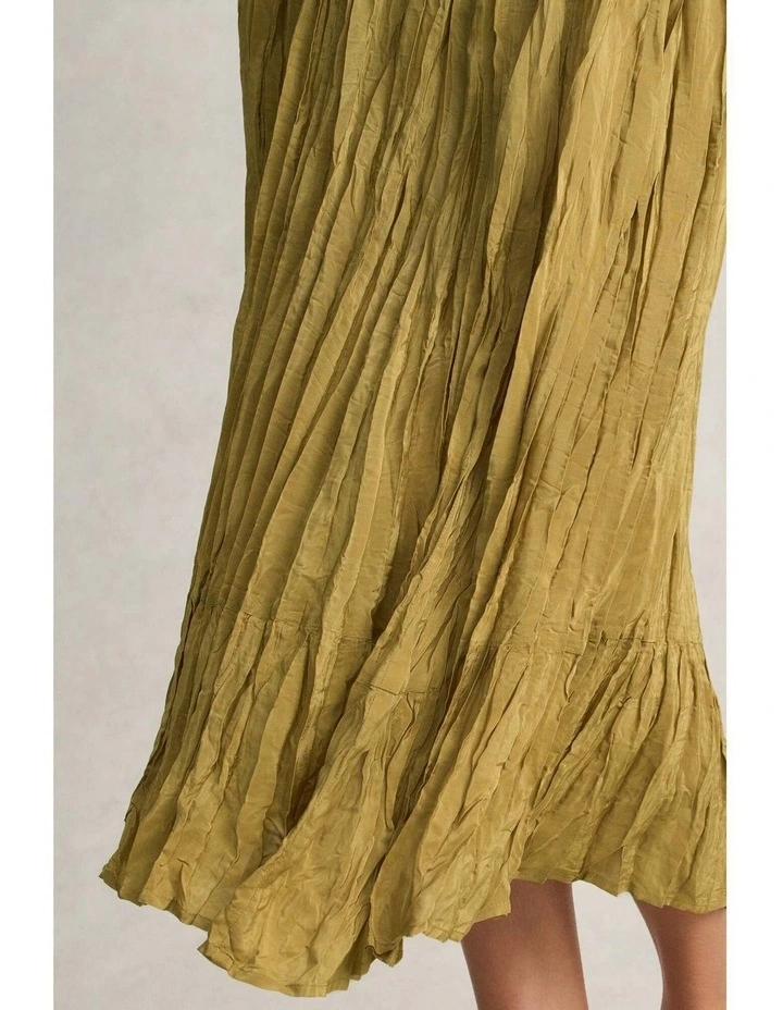 Crushed Midi Skirt - Bronze image 5