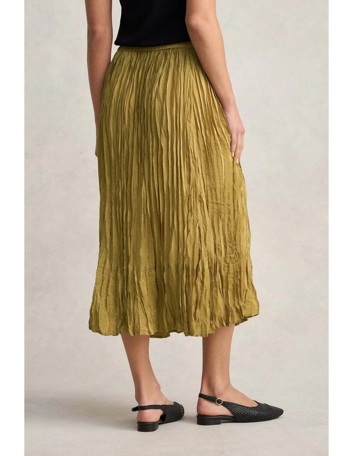 Crushed Midi Skirt - Bronze image 6