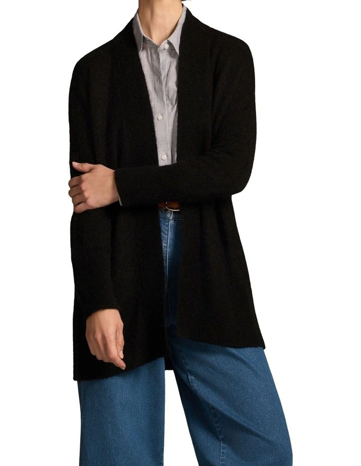 Mohair Blend Cardigan - Black image 1