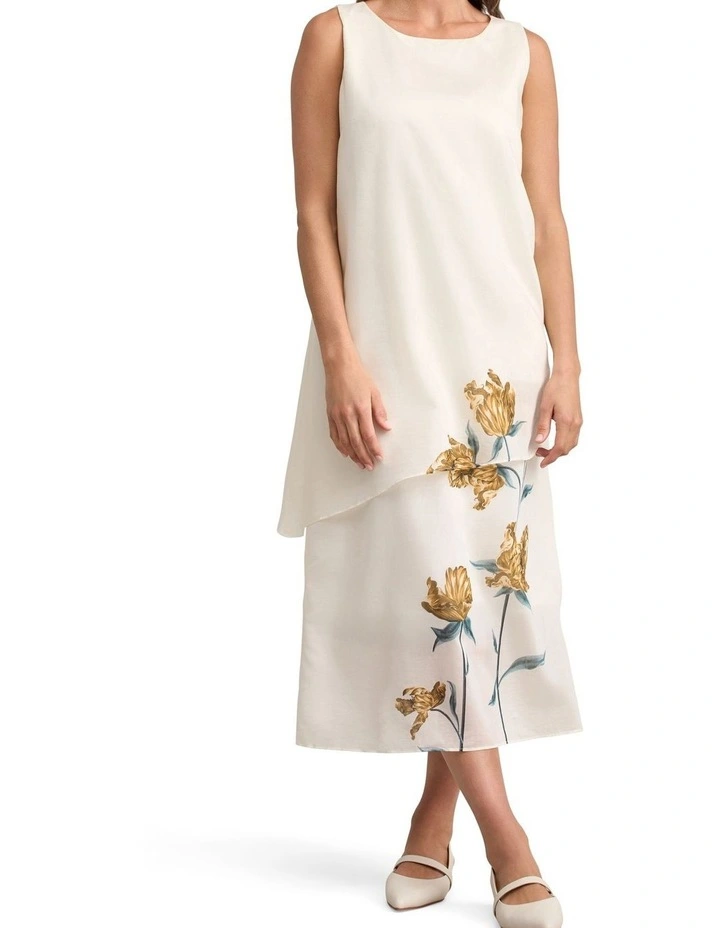 Sheer Layer Dress - Lone Stem Print image 1